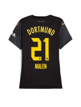 Borussia Dortmund Donyell Malen #21 Replika Borta Kläder Dam 2024-25 Kortärmad